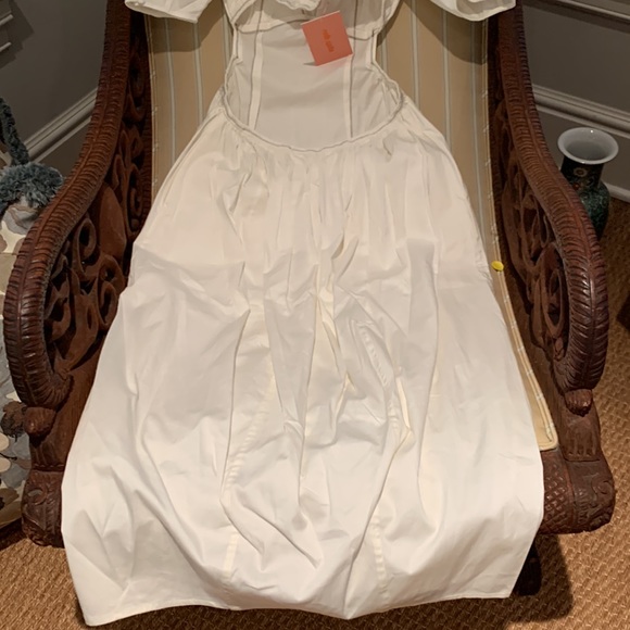 CULT GAIA ZOWIE CUT-OUT MIDI DRESS WHITE COTTON POPLIN FABRICATION SIZE 4 - Picture 14 of 16